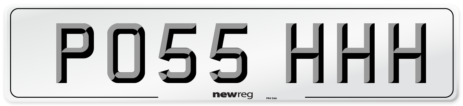 PO55 HHH Number Plate from New Reg